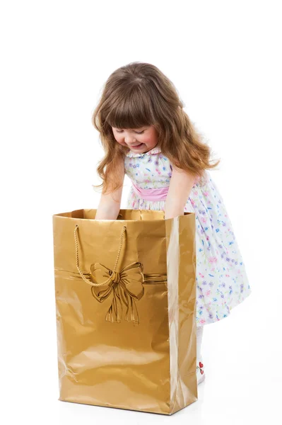 Pequena menina compras — Fotografia de Stock