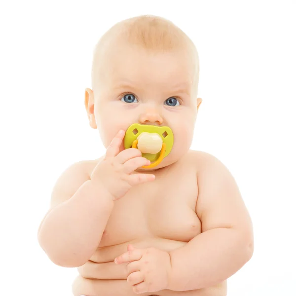 Bambina con ciuccio — Foto Stock