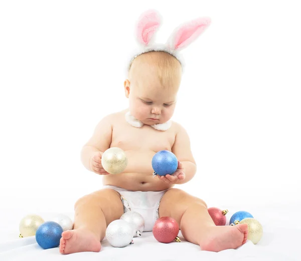 Baby with Bunny Ears — Stock Photo, Image