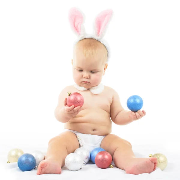 Baby with Bunny Ears — Stock Photo, Image