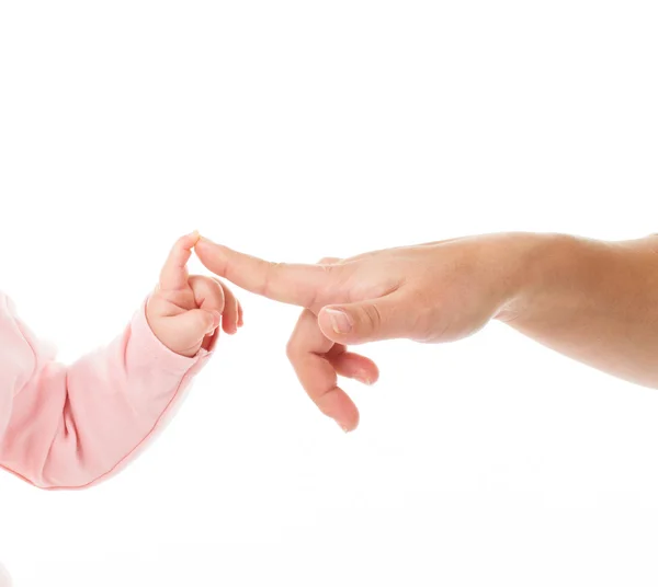 Baby und Mütter Hände — Stockfoto