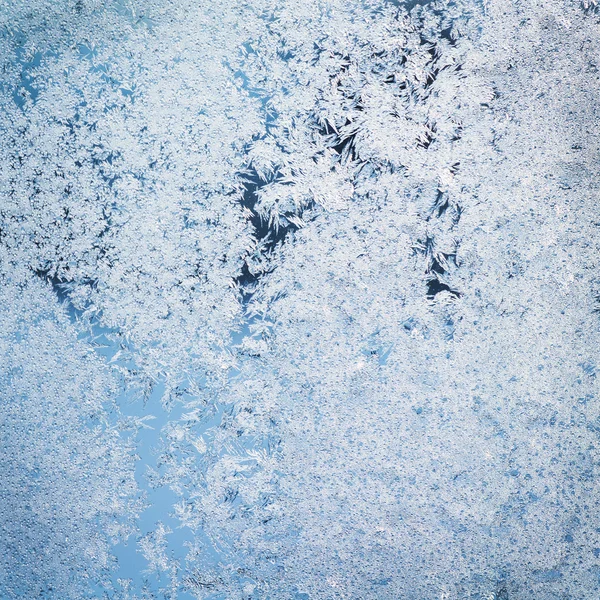 Textuur van patronen op bevroren vensterglas — Stockfoto
