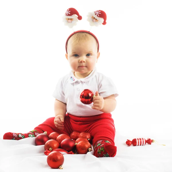 Baby in Santa hat — Stock Photo, Image