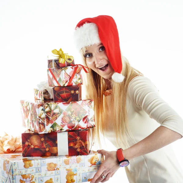 Ragazza con un regalo di Natale — Foto Stock