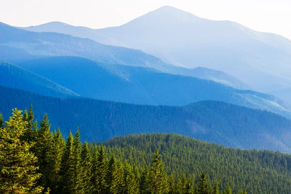 View of misty fog mountains in autumn — Stock Photo, Image