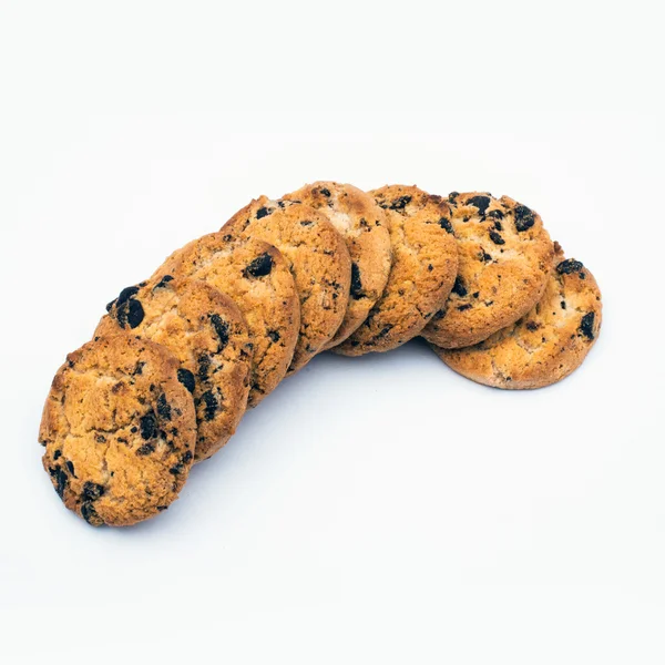 Imagen de primer plano extrema de galletas de chispas de chocolate — Foto de Stock