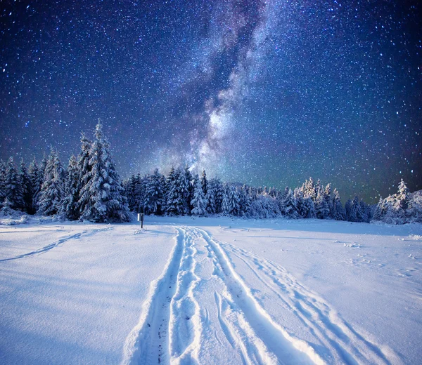 Fantastic milky way in the New Year's Eve — Stock Photo, Image
