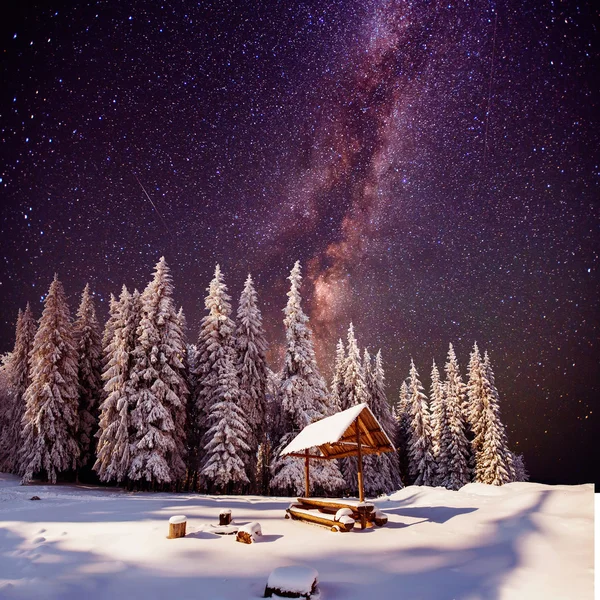 Fantastic milky way in the New Year's Eve — Stock Photo, Image
