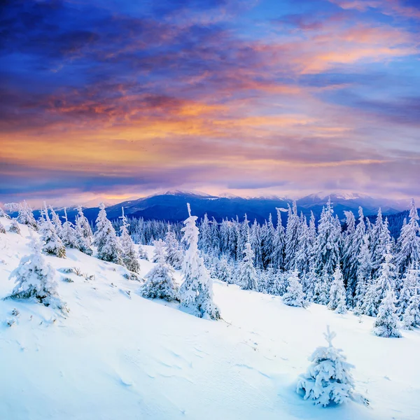 Märchenhafter Sonnenuntergang in den Bergen. — Stockfoto