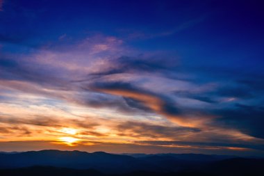 Bulutlu ve güneşli gökyüzü