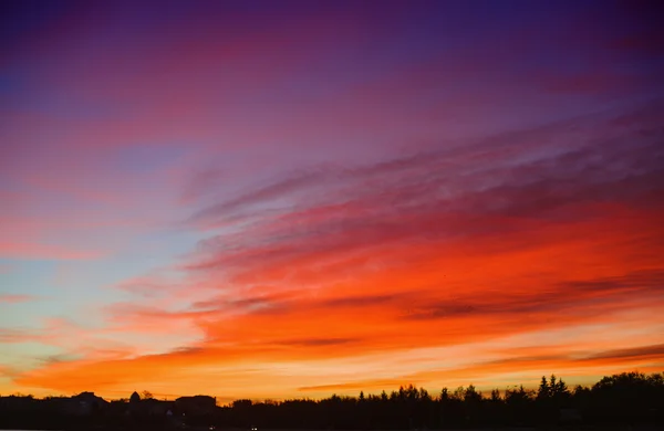 Colorful sunset over the mountain hills — Stock Photo, Image