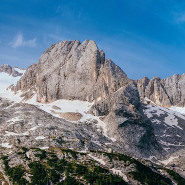 Gün batımında Rocky Dağları. Dolomit Alpler, İtalya