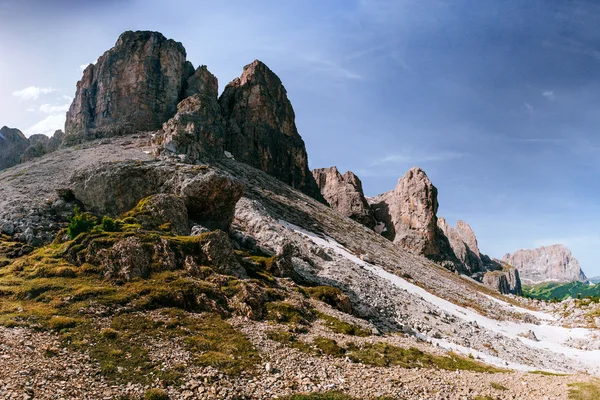 Montagne rocciose al tramonto Alpi dolomitiche, Italia — Foto Stock