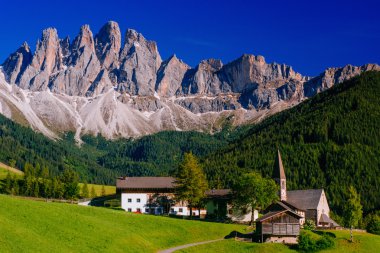 Panoramic view of idyllic summer landscape in the Alps clipart