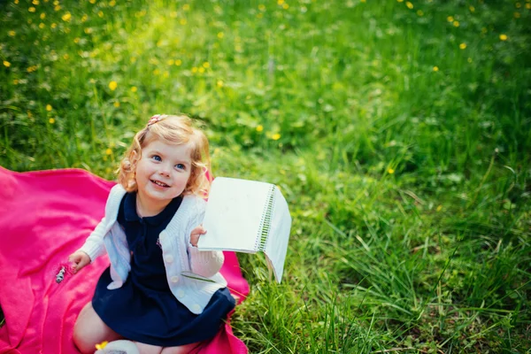 Kind op picknickdziecko na piknik — Stockfoto