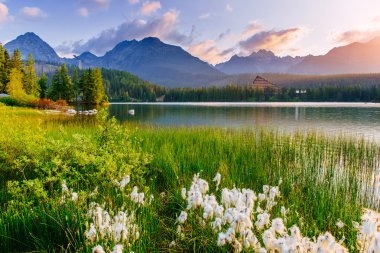 Görkemli dağ gölü Milli Parkı yüksek Tatra '. 