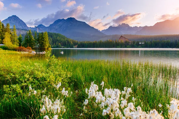 Majestic mountain lake i nationalparken höga Tatra. — Stockfoto