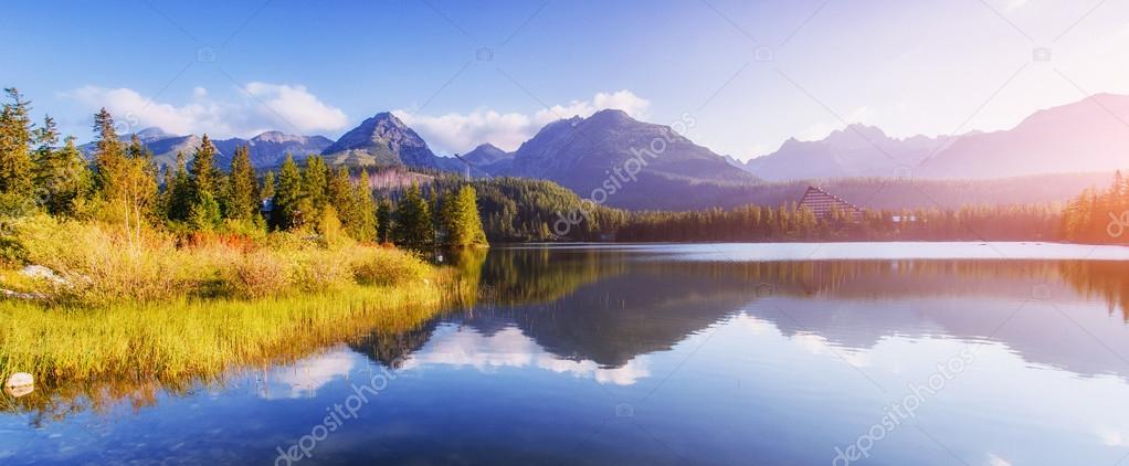 Lake Strbske pleso in High Tatras mountain, Slovakia, Europe