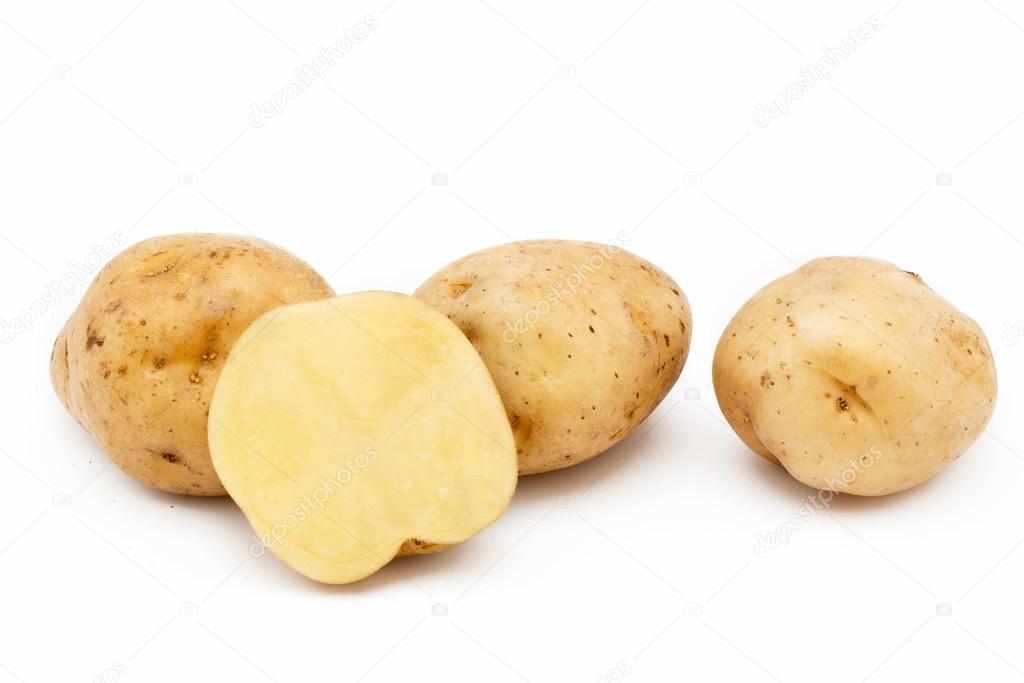 Quality of potatoes Saturn. Potatoes isolated on white backgroun
