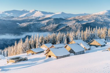Chalet dağlarda. Karpatlar, Ukrayna, Europe