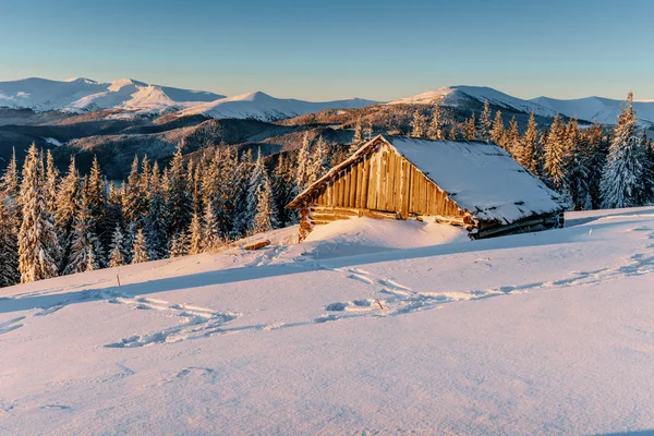 Chalet dağlarda. Karpatlar, Ukrayna, Europe