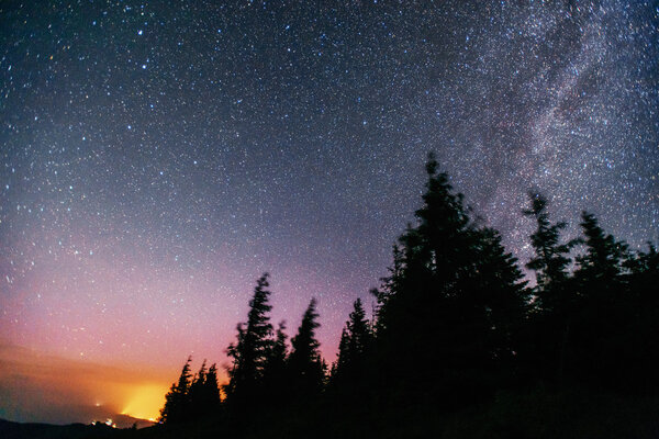 Starry sky and lovely milky way