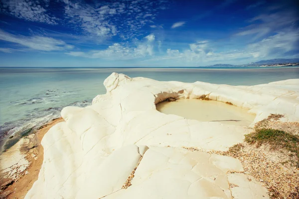 Voorjaar panorama van zee kust stad Trapany. Sicilië, Italië, Europa — Stockfoto