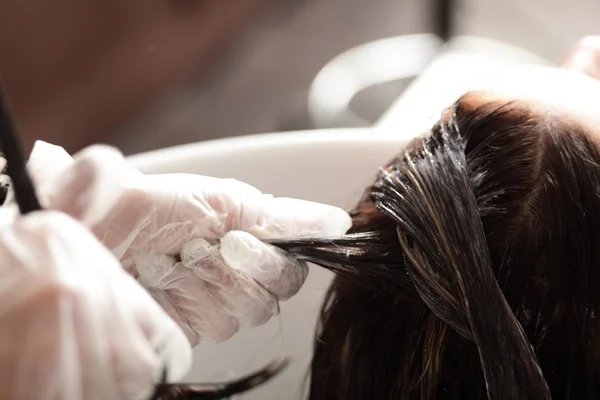 Cuidado do cabelo no salão de beleza moderno — Fotografia de Stock