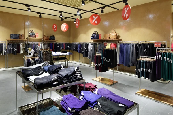 Brand new interior of cloth store — Stock Photo, Image