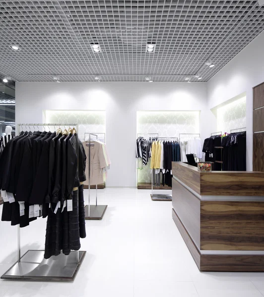 Brand new interior of cloth store — Stock Photo, Image