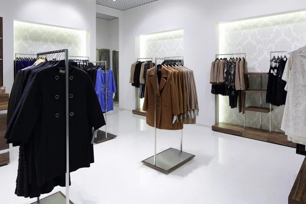 Brand new interior of cloth store Royalty Free Stock Images