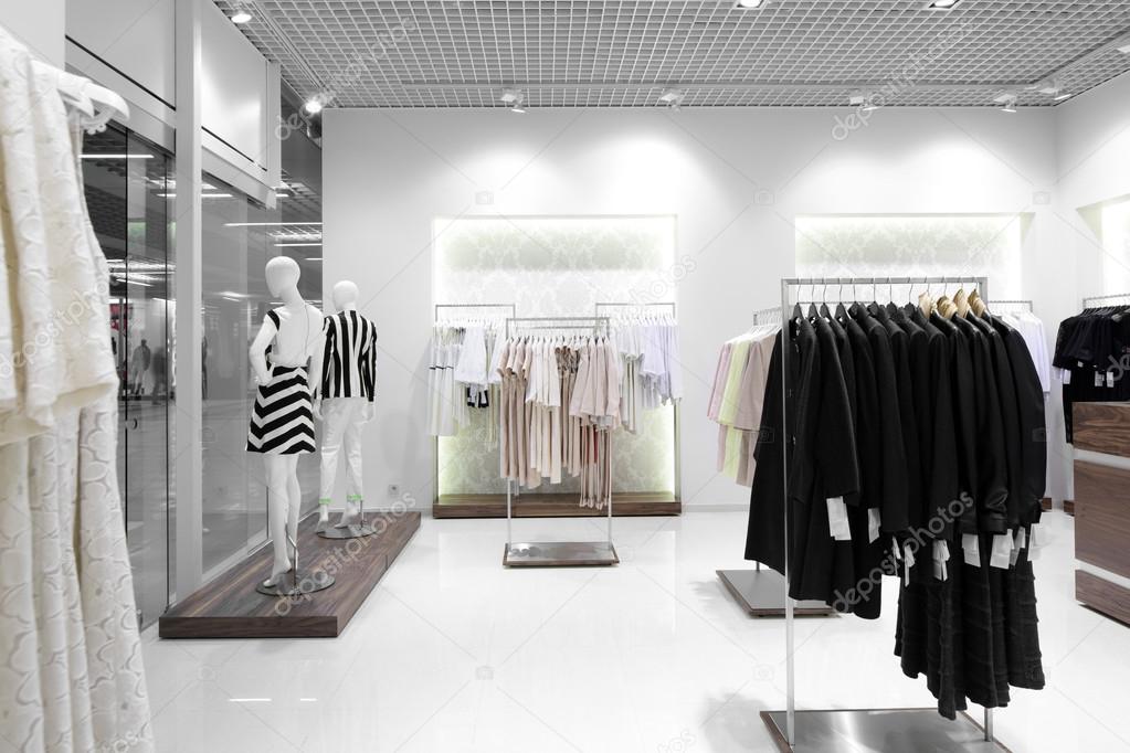 brand new interior of cloth store