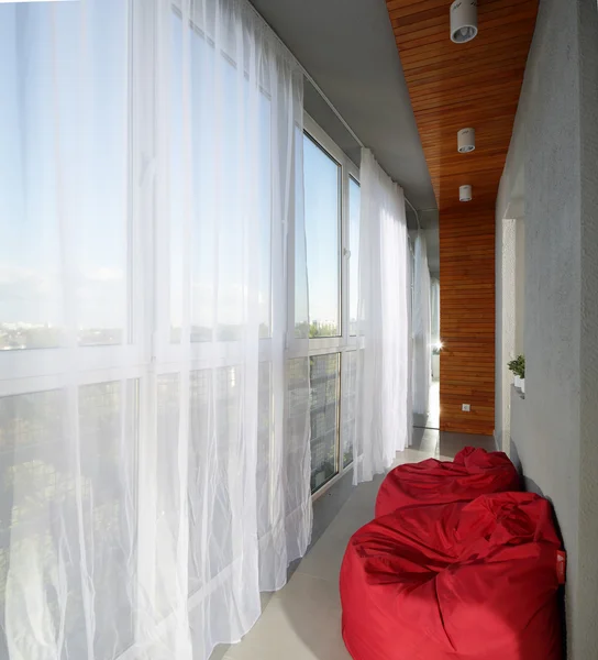 Ładne wnętrza nowoczesne balkon — Zdjęcie stockowe