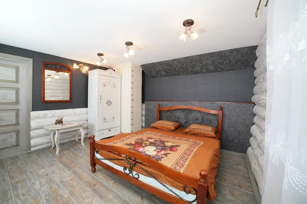 Avrupa yatak odası güzel iç — Stok fotoğraf