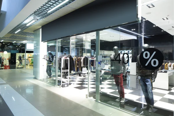 Brand new interior of cloth store — Stock Photo, Image