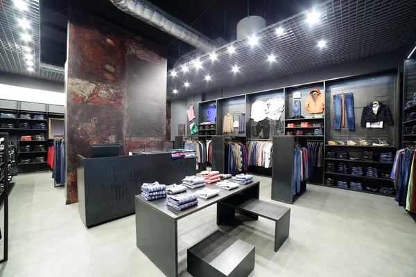 Brand new interior of cloth store — Stock Photo, Image