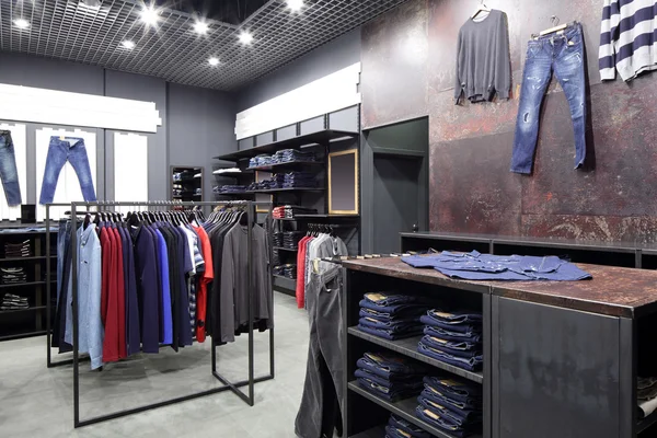 Brand new interior of cloth store — Stock Photo, Image