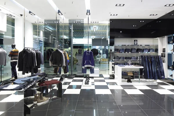 Brand new interior of cloth store — Stock Photo, Image