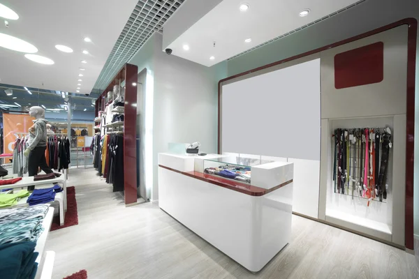 Brand new interior of cloth store — Stock Photo, Image