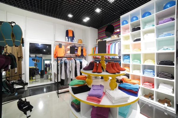 Brand new interior of cloth store — Stock Photo, Image