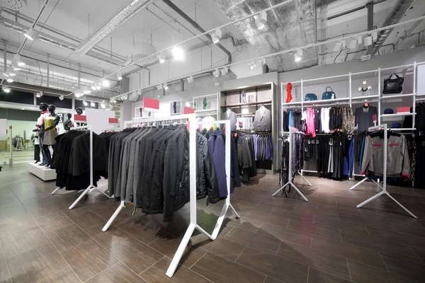 Brand new interior of cloth store — Stock Photo, Image