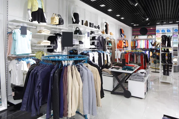 Brand new interior of cloth store — Stock Photo, Image