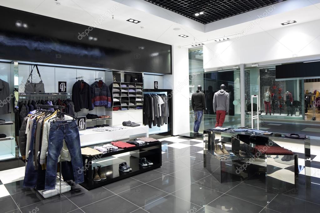 brand new interior of cloth store