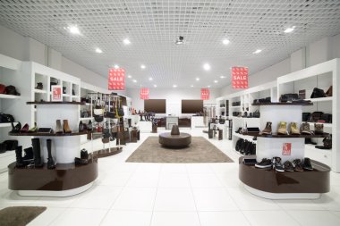 İç modern Avrupa alışveriş Ayakkabı mağazası