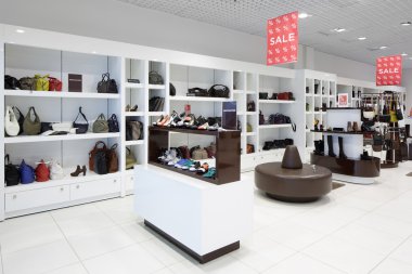 İç modern Avrupa alışveriş Ayakkabı mağazası