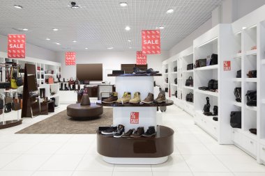 İç modern Avrupa alışveriş Ayakkabı mağazası