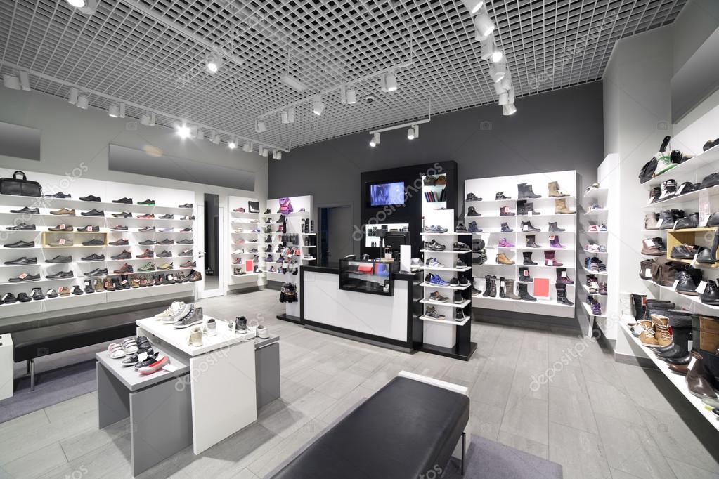 interior of shoe store in modern european mall — Stock Photo © fiphoto ...