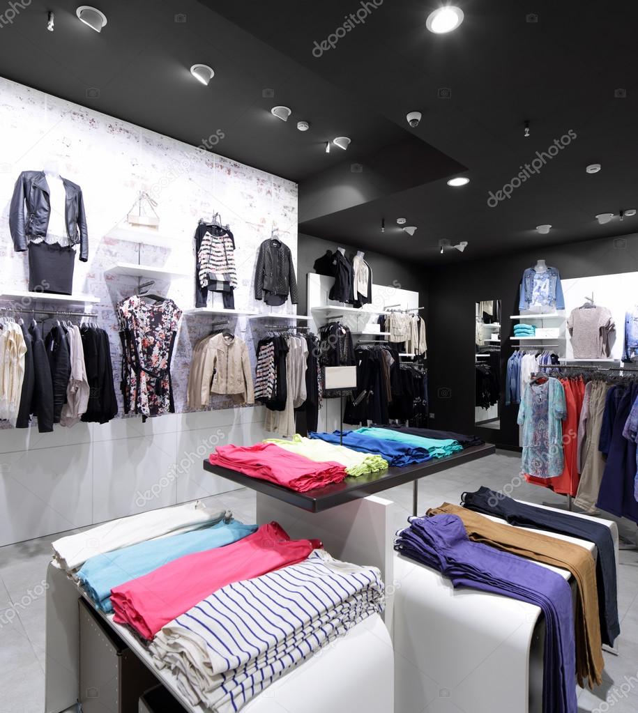 brand new interior of cloth store