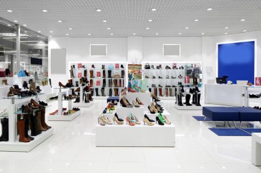 İç modern Avrupa alışveriş Ayakkabı mağazası
