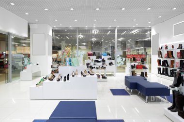 İç modern Avrupa alışveriş Ayakkabı mağazası